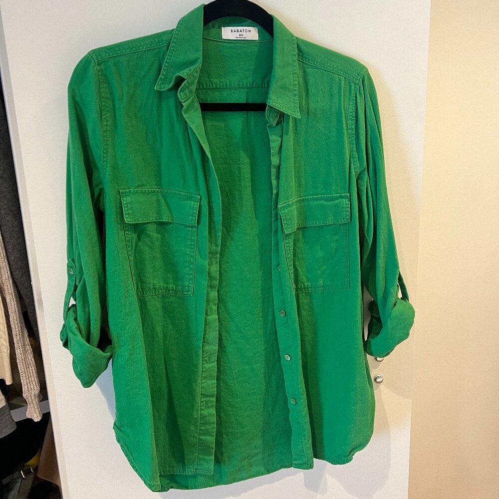 Green Button Down